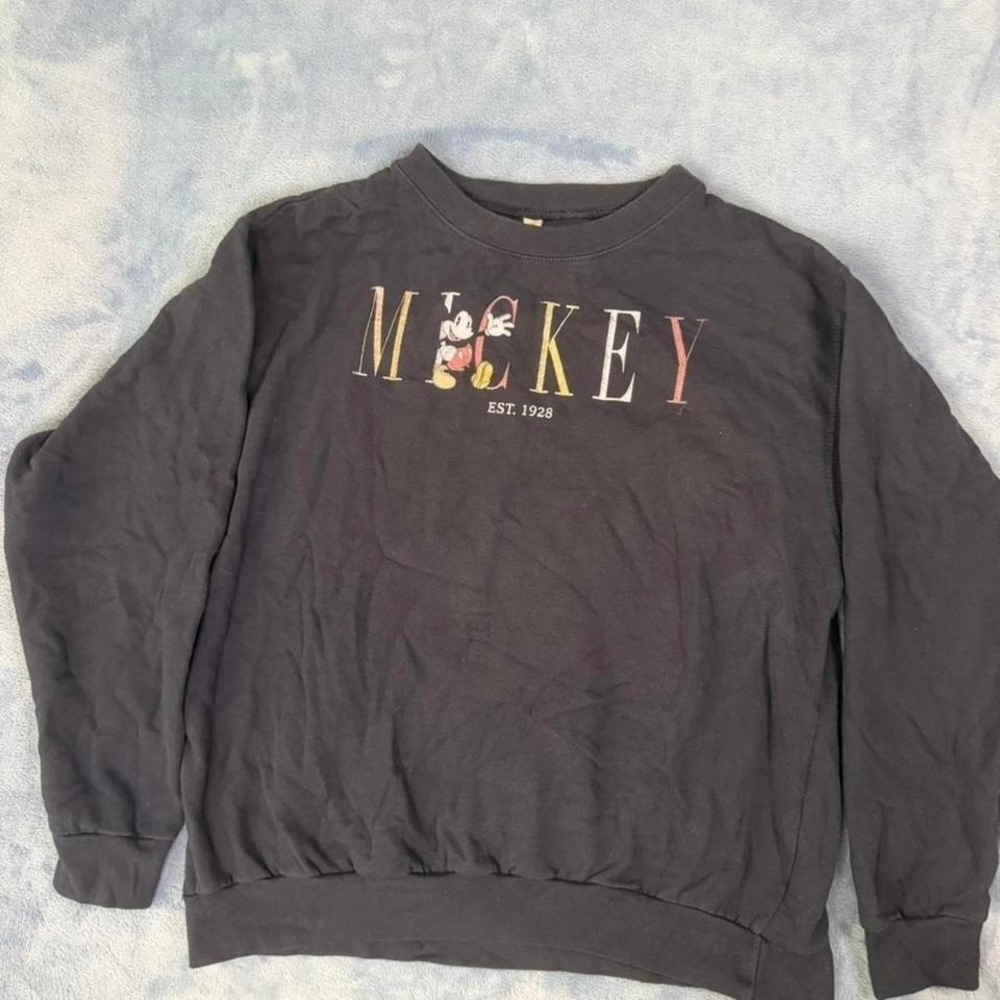 Vintage Disney Mickey Mouse black‎ crewneck sweatshirt Size L